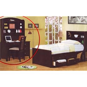 Cappuccino Finish Kids Desk Chair Set Bedroom Hutch by Coaster