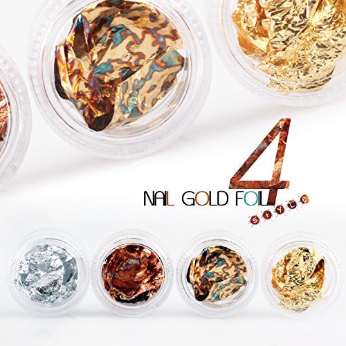 4 Colors Nail Art DIY Decoration Gold Silver Foil Paillette FLAKE Acrylic UV Gel