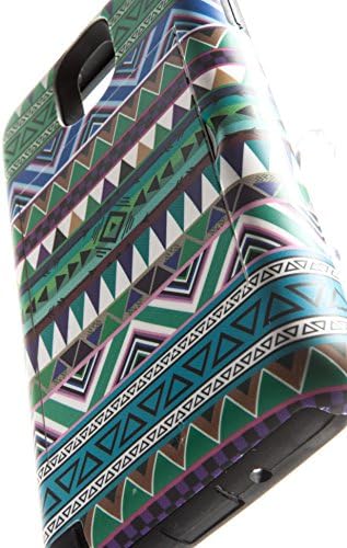 ShockWize (TM) Recon Series Samsung Note 3 Note3 Geometric Aztec Pattern Design Credit Card Holder Armor Protector Cover Case Dual Layer Shock Absorbing Rigid Hybrid N9005 N9002 N9000 Note III (Aztec Envy)