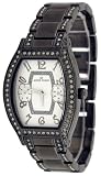Ak Anne Klein Black IP Womens Diamond Bezel Watch 108349SVGY