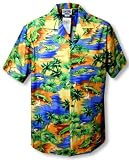 Florida Alligator Lagoon Men's Hawaiian Aloha Poplin Cotton Shirt