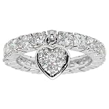 CZ Eternity B Ring Heart Charm size 7 Emitations