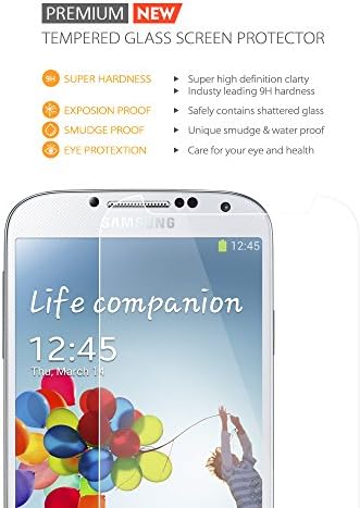 OHLA Samsung Galaxy s4 Tempered Glass Screen Protector 0.26mm - Top-Quality 9H Hardness, Protects From Drops & Scratches, Feels Like Cell Phone's LCD Screen - No Smudge, No Fingerprint (s4)