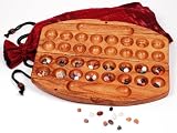 Eigenschaften Woodstock GmbH / HUS BAO aus Samena-Holz - mit Edelsteinen und asiatischem Aufbewahrungssack für das SPIEL - Halbedelsteinspiel Edelsteinspiel Steinchenspiel Kalaha
