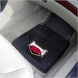 Arkansas Razorbacks Black 2-Piece Vinyl Car Mat Set