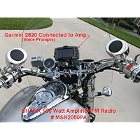 SharkMotorcycleAudio shkr2050pa 100 Watt Motorcycle Audio System wtih Amplifier & FM Radio. Wired remote. great for motorcycles, ATVS, Golf Carts , snowmobiles