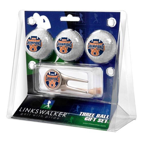 Auburn Tigers 2010 Bcs National Champions 3-pack Of Golf Balls With Cap Clip