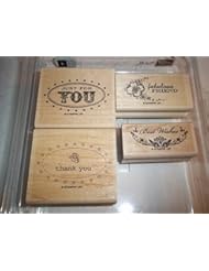Art and Craft Supply: Stampin Up Oval All Rubber Stamp Set of 4 - Stampin Up