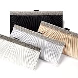Produkt-Bild: Luxus Seide Clutch Tasche Abendtasche Handtasche fuer Braut Hochzeit Strass mit Ketten Traeger