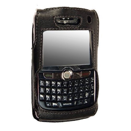 Technocel Fitted Leather Case for BlackBerry 8800 - Black