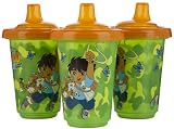 Munchkin 3 Pack Re-Usable Twist Tight Spill-Proof Cups, Go Diego Go, 10 Ounce, Colors May Vary