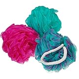 Eco-friendly Mesh Bath & Shower Sponges (3-pack) of Large (70 Gram) Recyclable Poufs Exfoliating to Silky Soft Skin Bio-degradable Loofa-loofah-loufa-luffa-pouf-puff By á la paix
