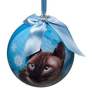 E&S Pets Siamese Cat Christmas Shatterproof Ornament