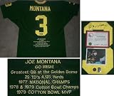 Joe Montana Signed Notre Dame Embroidered Stat Jersey