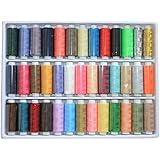 BINGONE 39 Assorted Color Polyester Sewing Thread Spool Set with a Kit Sewing Tools