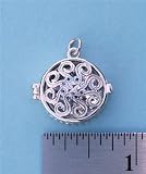 Vintage Sterling Silver Swirl Design Compass Locket