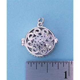 Vintage Sterling Silver Swirl Design Compass Locket
