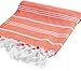 Cacala 100% Turkish Cotton Kitchen Tea Towels, Highly Absorbent Luxury Soft Quick Drying Dish Towel with Hanging Loop for Gym, Yoga, Bath, Sports, Cleaning and Kitchen (23 x 36), Orange