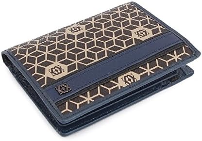 SSAMZIE SSB_512 Unisex Bifold Wallet Purse Credit Card Case Synthetic Leather 3 color (Navy)
