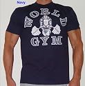 W101 World Gym Logo Bodybuilding T Shirt