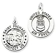 Sterling Silver Antiqued Saint Michael Air Force Medal