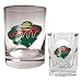 Minnesota Wild NHL Rocks Glass & Square Shot Glass Set - Primary Logo