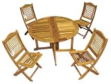 Review Firmans  / 120cm Round Gate Leg Table with 4 Ascot Folding Chairs