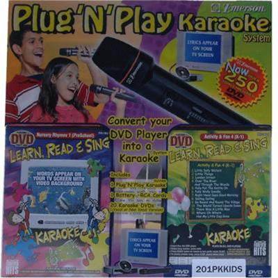 Emerson HD515 DVD Microphone and DVDs in Plastic GiftBox Country Emerson Plug and Play Karaoke, Country
