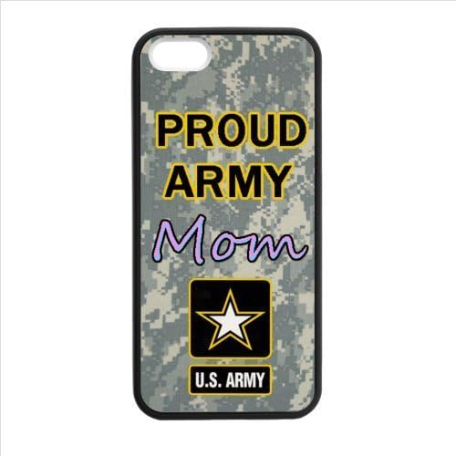 Case ,Proud Army Mom Proud Army Apple iphone 5 or 5s TPU (Laser Technology) Case, Cell Phone Cover
