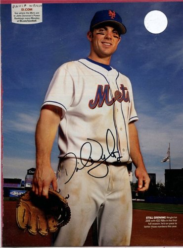 David Wright Autographed/Signed Magazine Page