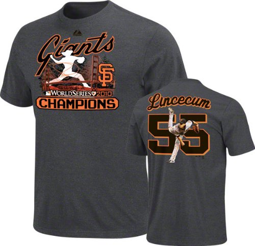 MLB Youth San Francisco Giants Tim Lincecum Signature Series Tee (Charcoal Heather, Large)