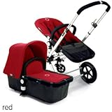 2007 Bugaboo Cameleon Stroller Grey Base/Red Fleece Fabric