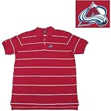 Colorado Avalanche NHL Classic Pique Stripe Polo Shirt (Cabernet) at Antigua