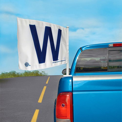 Chicago Cubs 'W' Car Flag by Rico Tag