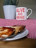 1/2 pint Large bone china coffee mug "ALIVE AND AWAKE"