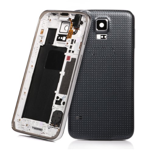 Brand New Original Middle Plate Chassis Frame and Back Battery Housing Cover for Samsung Galaxy S5 G900 (Black)