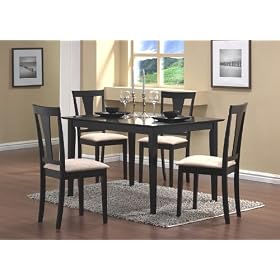 5pcs Casual Contemporary Style Black Dining Room Dinette Set by Bedroom Sets