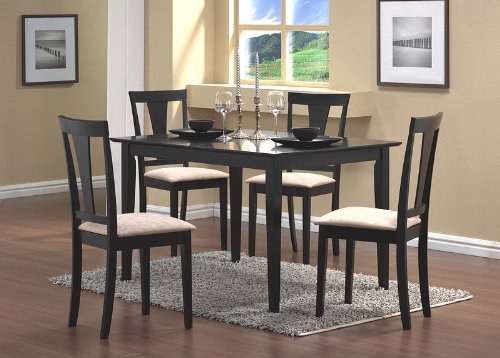 Childrens Toyshop  Kitchen & Housewares : 5pcs Casual Contemporary Style Black Dining Room Dinette Set