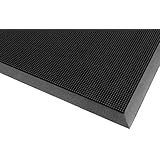 Notrax 345 Rubber Brush Styrene-Butadiene Rubber Entrance Mat, For Construction Traffic Area and Municipal Buildings, 36'' Width x 72'' Length x 5/8" Thickness, Black