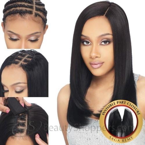 SAGA REMY MilkyWay Premium Quality 100% Human Hair INVISIBLE PART CLOSURE 12"