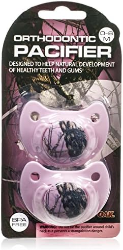 Mossy Oak Pink Orthodontic Pacifier, 2 Pack