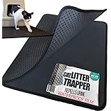 Cat Litter Trapper. EZ Clean. Soft & light. XL Size 30x23 inches. Urine pad Feature with EXCLUSIVE water proof layer. (Patent Pending)