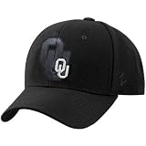 Zephyr Oklahoma Sooners Black Vortex Fitted Hat