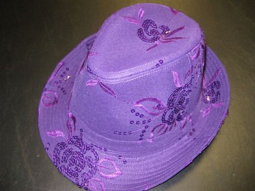 Sequin Floral Fedora / Purple / It's My Birthday!