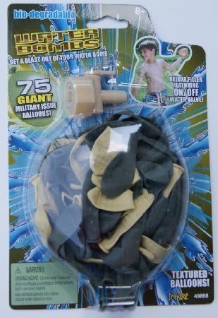 Camouflage Grenade Water Balloons Bombs with Deluxe Filler - 2 Packs of 75 - 150 Count