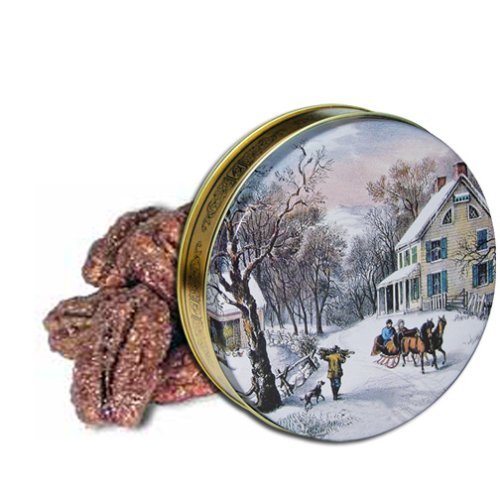 3 4 lb Bavarian Style Cinnamon Roasted Pecans Tin - Currier & Ives by Catoctin Kettle Korn