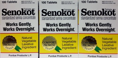 Senokot Natural Vegetable Laxative Ingredient, Tablets, 300 tablets (3 Pack)
