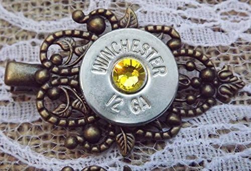 Silver 12 Gauge Shotgun Bronze Filigree Hair Clip | Bullet Hair Clip | Bullet Jewelry | Redneck Accessories | Wedding Hair Clip