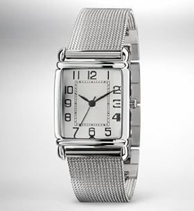 Rectangular Face Mesh Strap Watch
