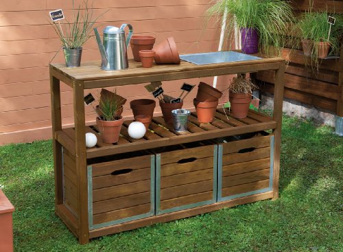 examen Table de préparation teintée brun BURGER